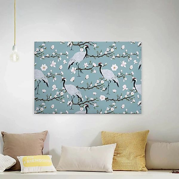 A.S. Création Leinwandbild "Japanese Cranes", Kunst-Blumen-Kinder, (1 St.), günstig online kaufen