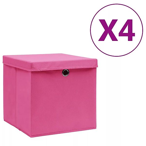 Aufbewahrungsboxen Mit Deckeln 4 Stk. 28x28x28 Cm Rosa günstig online kaufen