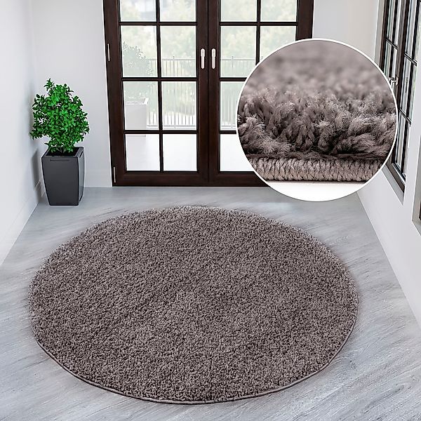 OTTO home Teppich "Viva rund" rund 45 mm Höhe Uni-Farben, einfarbig, besond günstig online kaufen