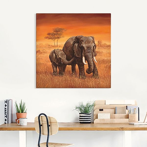 Artland Wandbild »Elefanten II«, Wildtiere, (1 St.), als Alubild, Outdoorbi günstig online kaufen