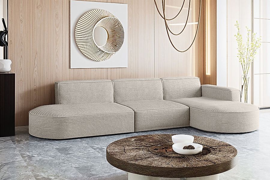 Kaiser Möbel Ecksofa Designer, Sofa L form MODENA stoff Poso, Dekorative Ki günstig online kaufen