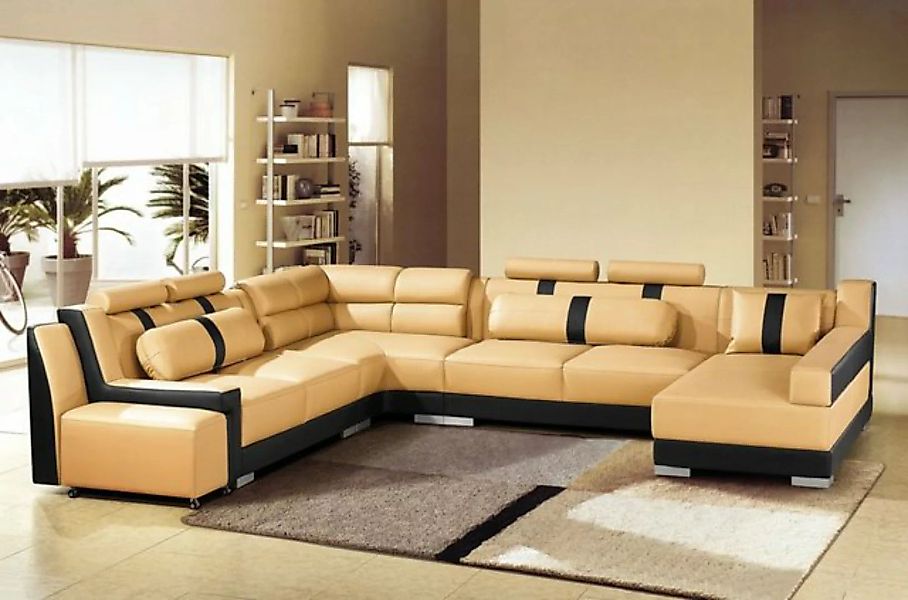JVmoebel Ecksofa, Leder Sofa Couch Polster Eck U Form Wohnlandschaft Eck So günstig online kaufen