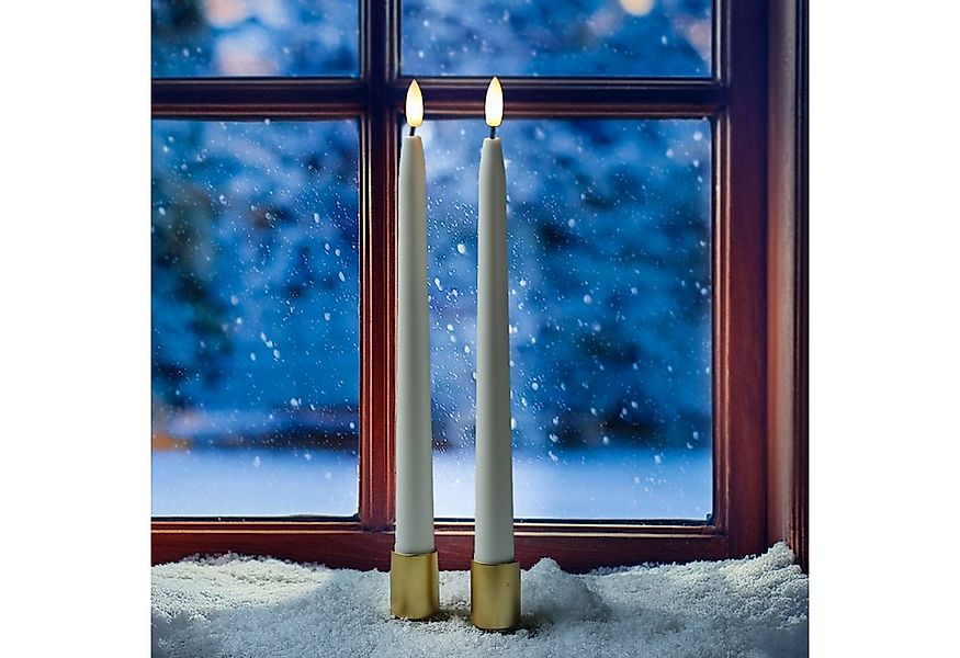 MARELIDA LED-Kerze LED Stabkerzen Outdoorkerzen Timer H: 28cm weiß für Inne günstig online kaufen