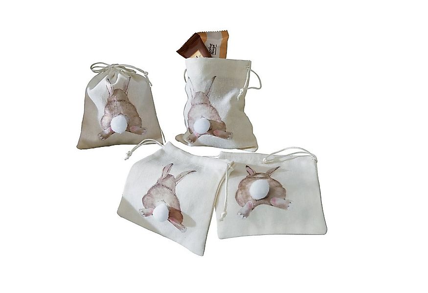 Tragetasche Säckchen Hase 4er-Pack, gemustert günstig online kaufen