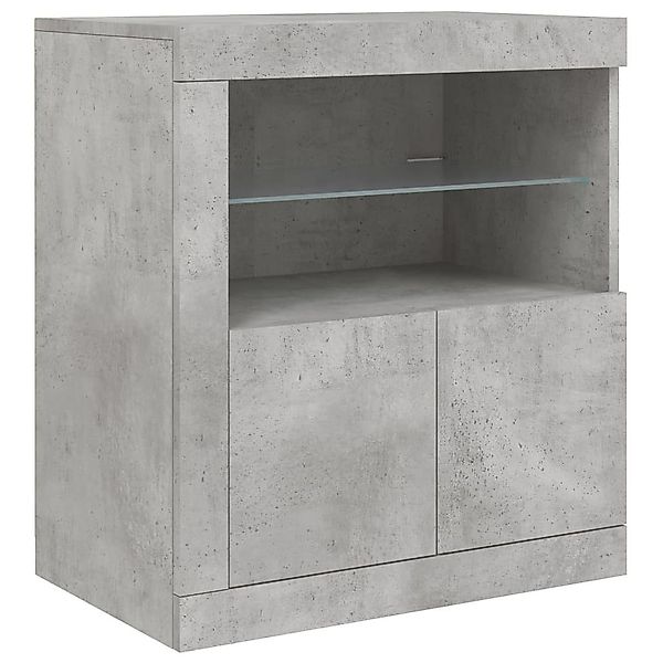 vidaXL Sideboard Sideboard mit LED-Leuchten Betongrau günstig online kaufen