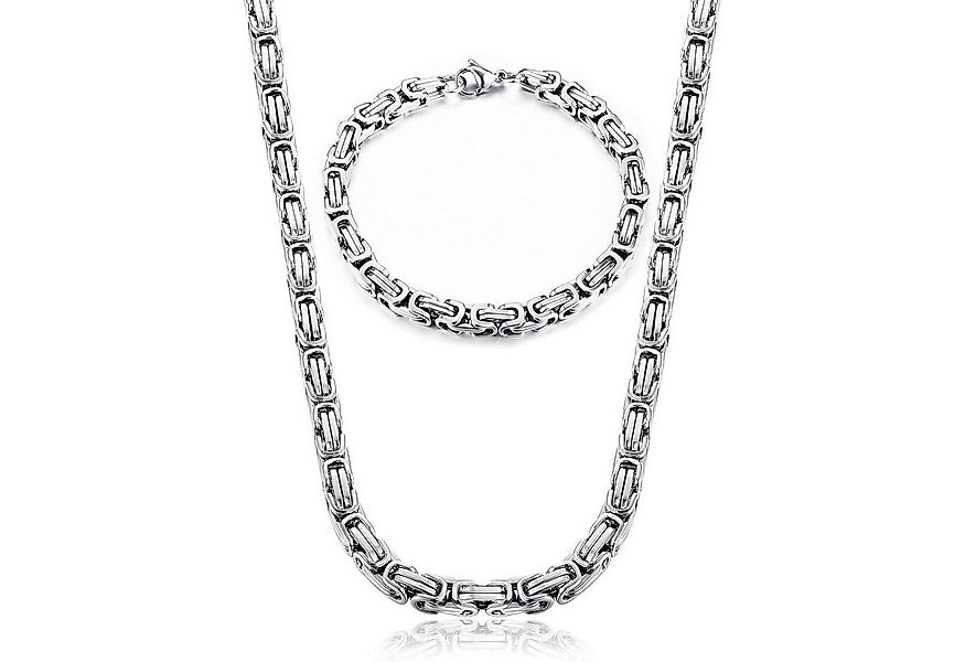 LuxusKollektion Königsketten-Set 2Pcs Herren Königskette Silber Edelstahl A günstig online kaufen