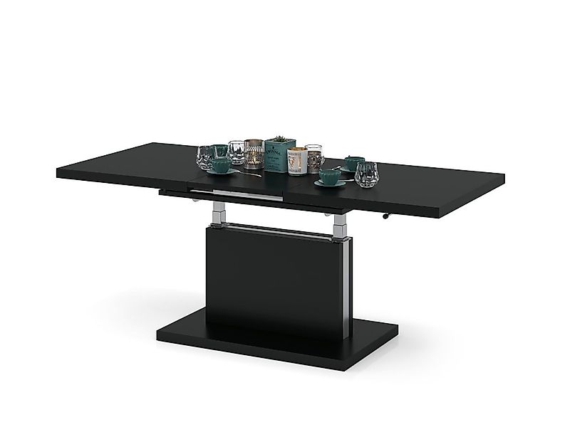 Mazzoni Couchtisch Aston Schwarz Matt stufenlos günstig online kaufen
