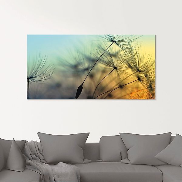Artland Glasbild "Goldener Sonnenuntergang und Pusteblumen" 1 Stk. tlg. in günstig online kaufen