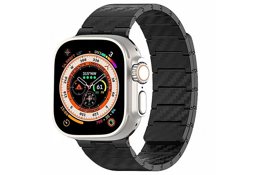Wigento Smartwatch-Armband Für Apple Watch Ultra 2 / 1 49mm Carbon Magnetis günstig online kaufen