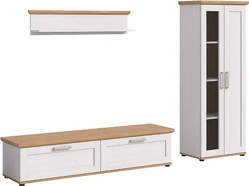 Home affaire Wohnwand »Cosenza« Set, 3 Stk. tlg. Cosenza, Breite: 336 cm, V günstig online kaufen