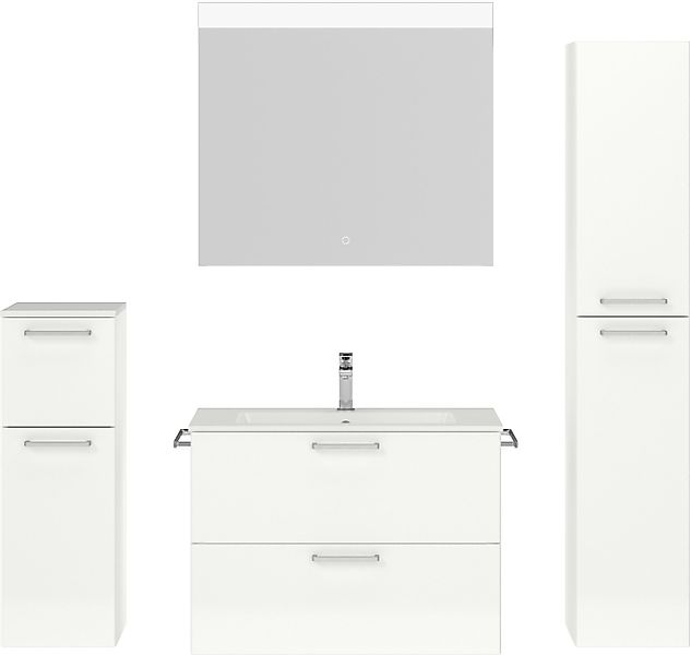 nobilia® Badmöbel-Set »Tolvina«, (4 St., vormontiert, mit Soft-Close), Hoch günstig online kaufen
