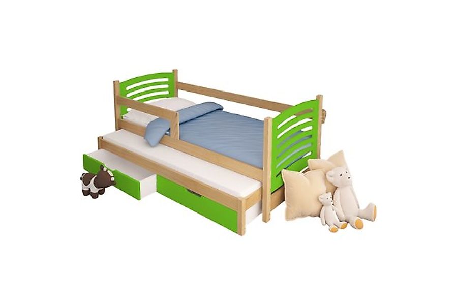 thematys Jugendbett Kinderbett mit abnehmbaren Rausfallschutz und zwei Schu günstig online kaufen