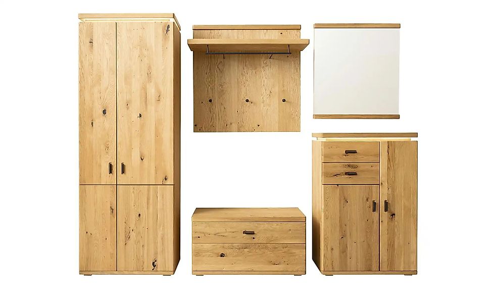 Garderobenkombination 5 teilig Woodland ¦ holzfarben ¦ Maße (cm): B: 260 H: günstig online kaufen
