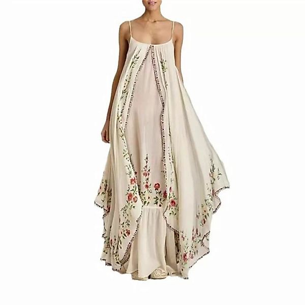 RUZU UG Dirndl Kurzärmliges, lockeres, bedrucktes Kleid mit Rundhalsausschn günstig online kaufen