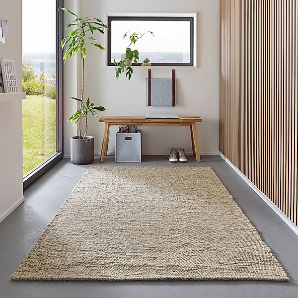 TaCa Home Wollteppich Gewalkter Handweb Woll-Teppich, günstig online kaufen