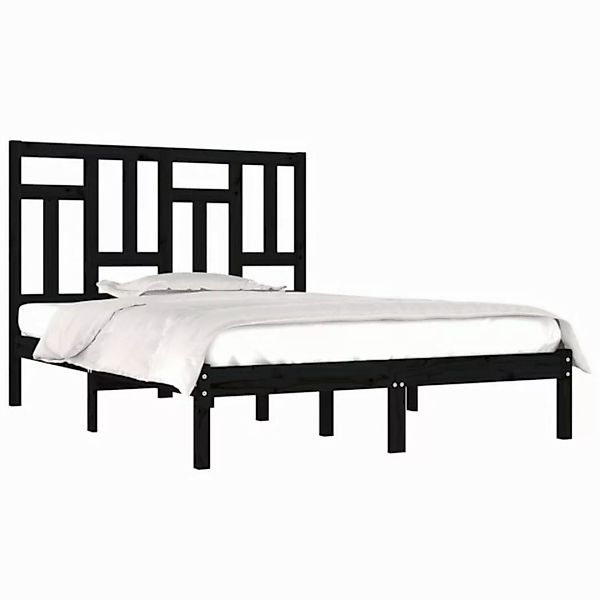 vidaXL Bettgestell Massivholzbett Schwarz Kiefer 200x200 cm Bett Bettgestel günstig online kaufen