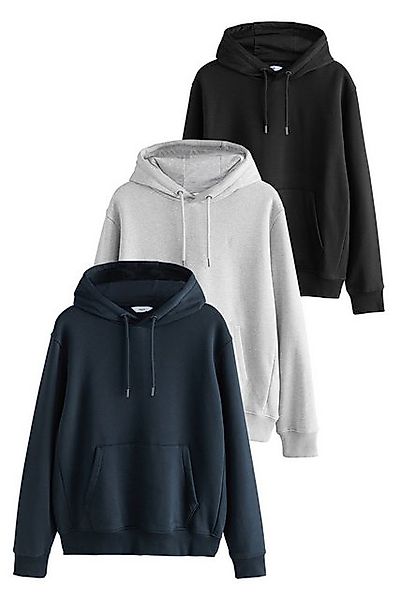 Next Kapuzenpullover Hoodies aus Jersey 3er-Pack (3-tlg) günstig online kaufen