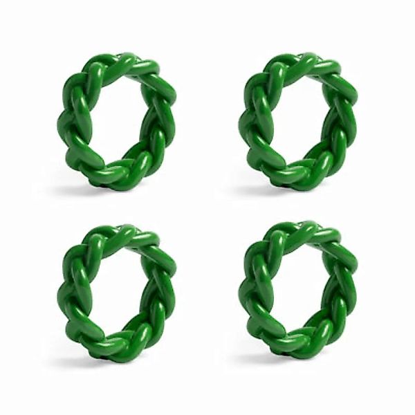 Serviettenring Braid plastikmaterial grün / 4er Set - Polyesterharz - & kle günstig online kaufen