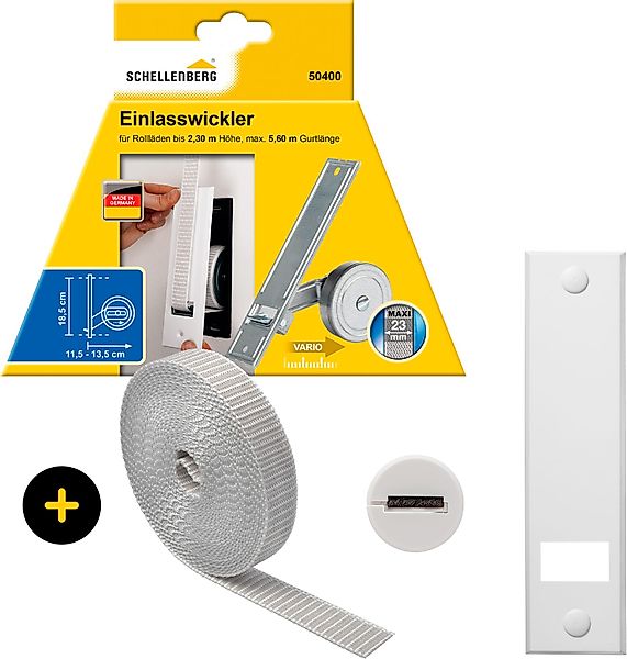 SCHELLENBERG Einlass-Gurtwickler inkl. Abdeckplatte, Gurtführung, Rollladen günstig online kaufen