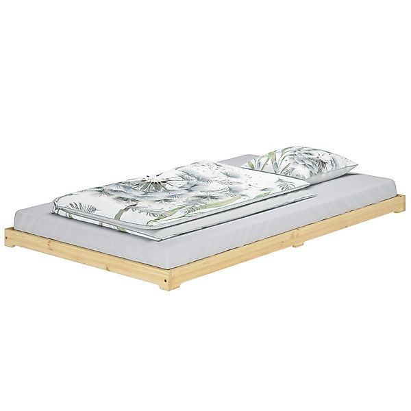 ERST-HOLZ Massivholzbett Extra Niedriges Futonbett Bettrahmen 120 x 200 cm günstig online kaufen