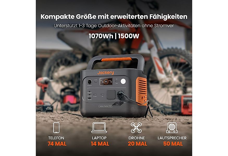 Jackery Stromgenerator Explorer 1000 v2 Tragbare Powerstation mit Ladekabel günstig online kaufen