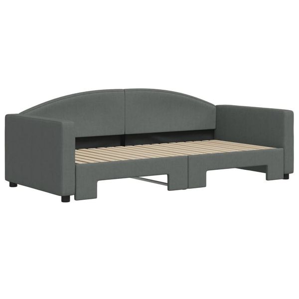 vidaXL Bett Tagesbett Ausziehbar Dunkelgrau 90x190 günstig online kaufen