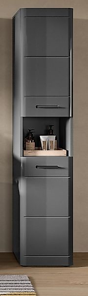 Inn.Furn Hochschrank Strong (Badschrank in grau Hochglanz, 30 x 180 cm) mit günstig online kaufen