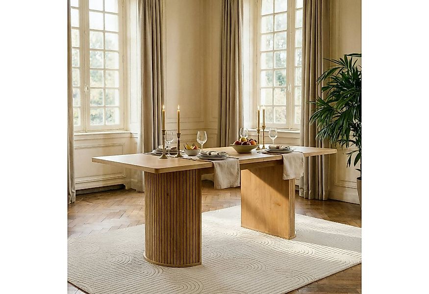 IDIMEX Esstisch GUARDA, Esszimmertisch 160x75cm mit Designfuß in Lamellenop günstig online kaufen