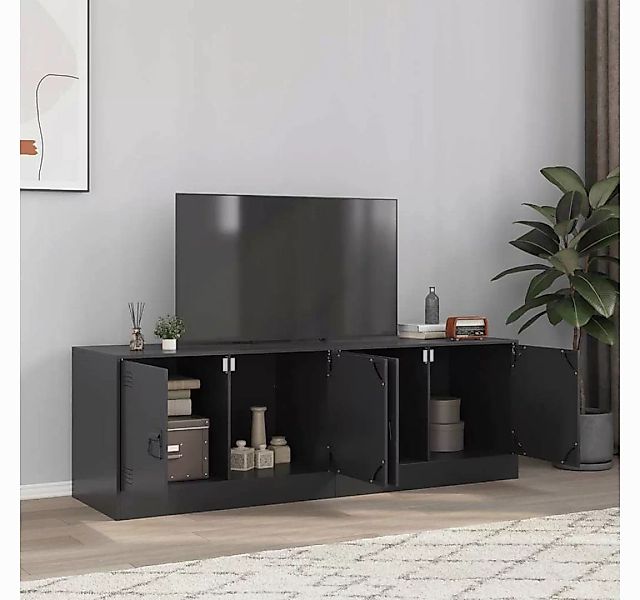 vidaXL TV-Schrank TV-Schränke 2 Stk. Schwarz 67x39x44 cm Stahl günstig online kaufen