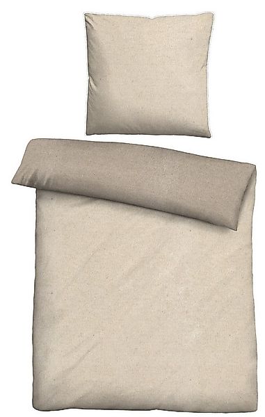 Biberna Bettwäsche Biberna Melange- Flanell Bettwäsche 'Uni' 135 x 200 cm günstig online kaufen