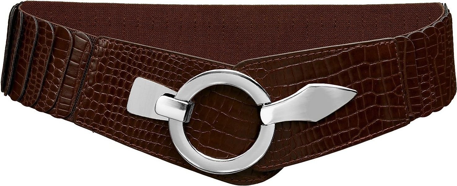 Caspar Taillengürtel GU300-C elastischer breiter Damen Stretch Gürtel mit C günstig online kaufen