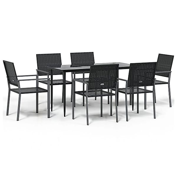 vidaXL 7-Tlg Garten-Essgruppe Poly Rattan und Stahl 3187008 günstig online kaufen