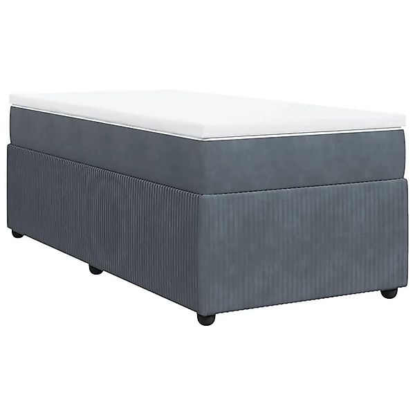 vidaXL Boxspringbett mit Matratze Dunkelgrau 90x190 cm Samt 3285609 günstig online kaufen