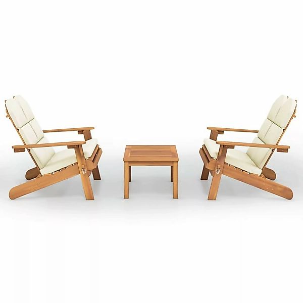 Vidaxl 3-tlg. Garten-lounge-set Adirondack Massivholz Akazie günstig online kaufen