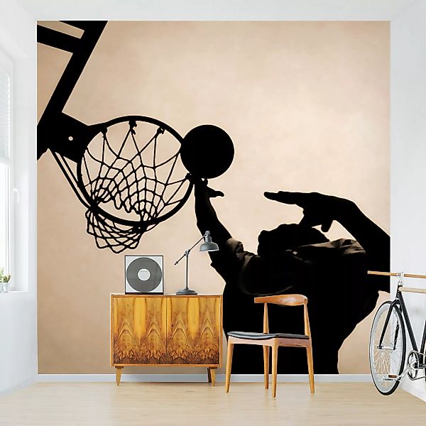 Bilderwelten Fototapete Basketball creme Gr. 192 x 192 günstig online kaufen