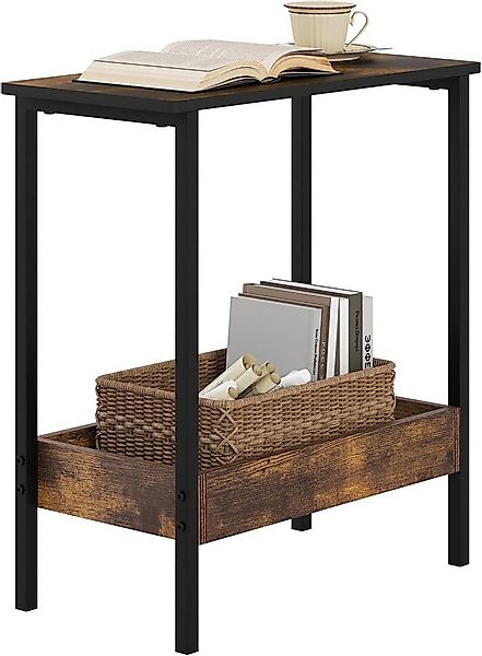 Woltu Beistelltisch (1-St), mit 2 Ablagen, Couchtisch mit Stauraum 50x55x25 günstig online kaufen
