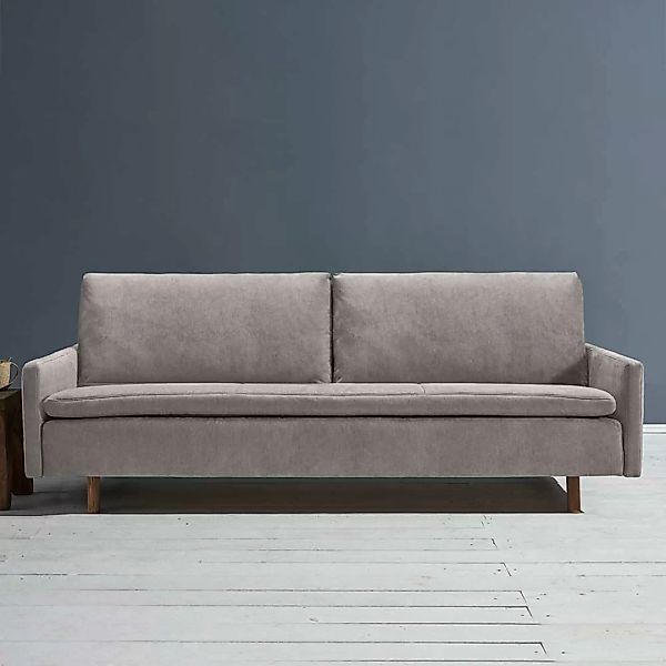 Liegesofa modern Beigegrau Made in Germany Microvelour günstig online kaufen