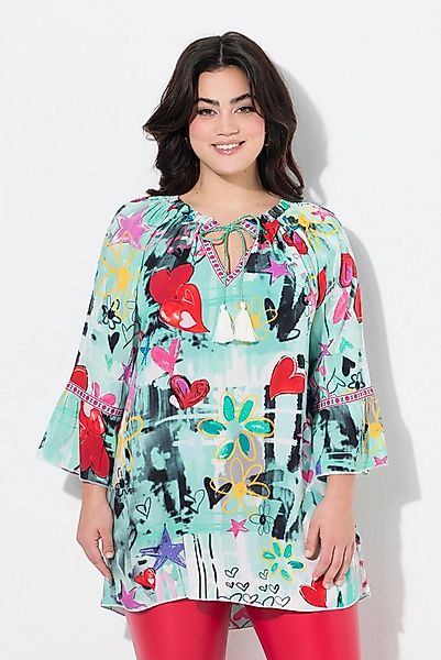 Angel of Style Tunika Tunika-Bluse floraler Comic-Druck 3/4-Ärmel günstig online kaufen