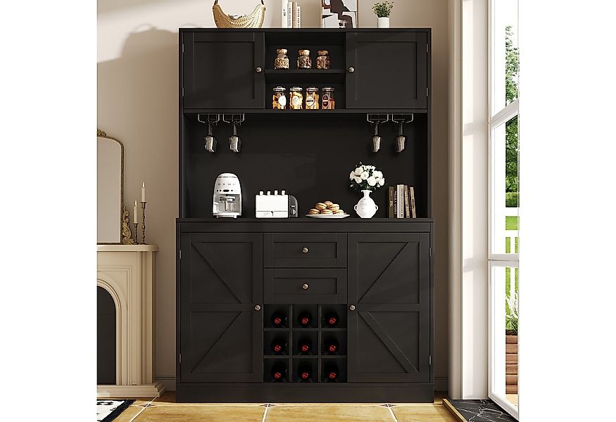 MODFU Hochschrank Multifunktionales,Sideboard (mit 4 Türen, 2 Schubladen, v günstig online kaufen