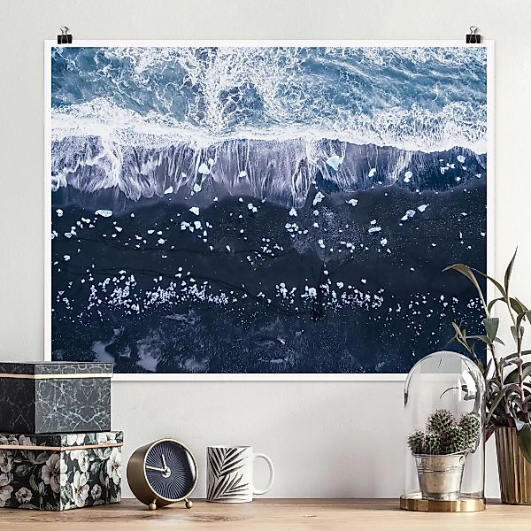 Poster - Querformat Luftbild - Jökulsárlón in Island günstig online kaufen