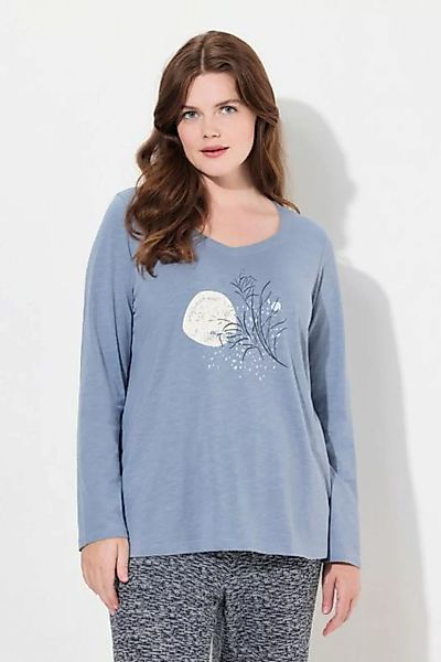 Ulla Popken Longsleeve Shirt Herzausschnitt Langarm Biobaumwolle günstig online kaufen