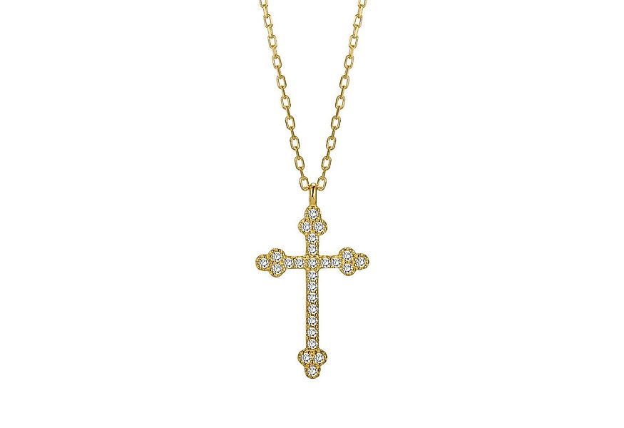 Runde Perlé Kreuzkette Vintage Kreuz Anhänger Kette Damen, 925 Sterling Sil günstig online kaufen