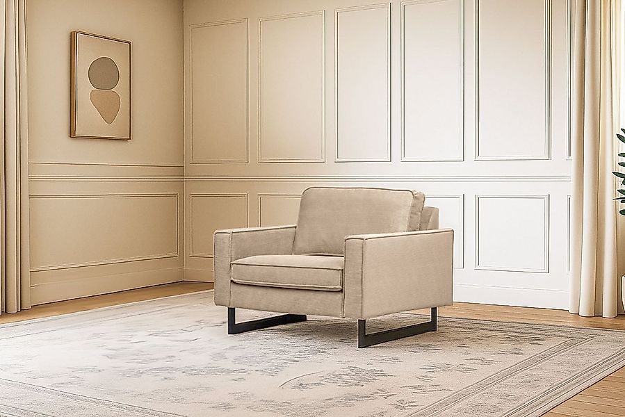 Home affaire Loveseat Pinto 105 cm, Cord, Chenille, Lederoptik, mit Keder, günstig online kaufen