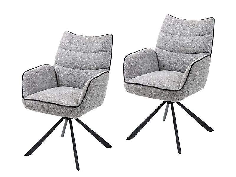 WOLF MÖBEL Esszimmerstuhl SEBA Drehstuhl Abel 180° grau, 2er SET (60x67x92) günstig online kaufen