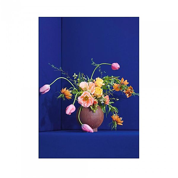 Paper Collective - Blomst 01 Blue Kunstdruck 30x40cm - blau, pink, grün, ge günstig online kaufen