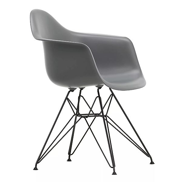 Vitra - Eames Plastic Armchair DAR Gestell schwarz - granitgrau/Sitzfläche günstig online kaufen