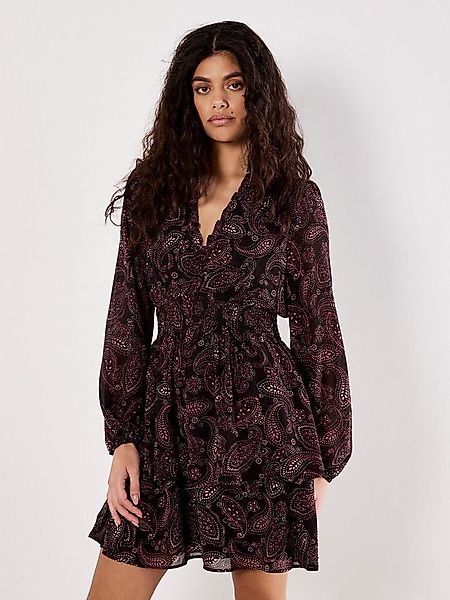 Apricot Minikleid Druckkleid mit Batik-Paisley-Muster günstig online kaufen