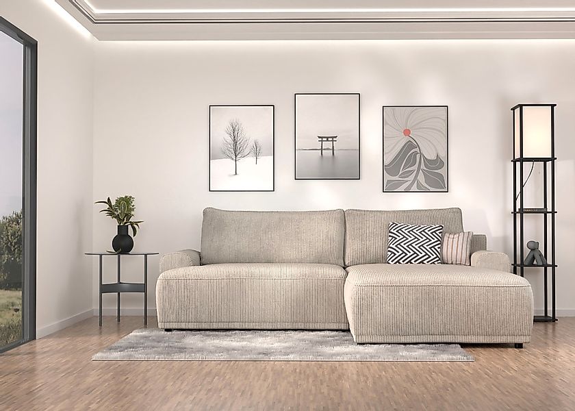 TRENDMANUFAKTUR Ecksofa "Fordon, Schlafsofa mit Bettkasten, Couch in L-Form günstig online kaufen