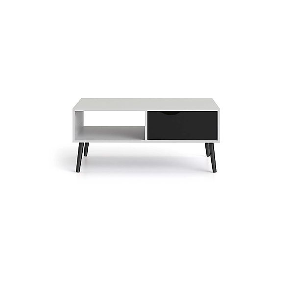 ebuy24 Napoli Couchtisch mit 1 Schublade und 1 Ablage in Weiß und Matt Schw günstig online kaufen