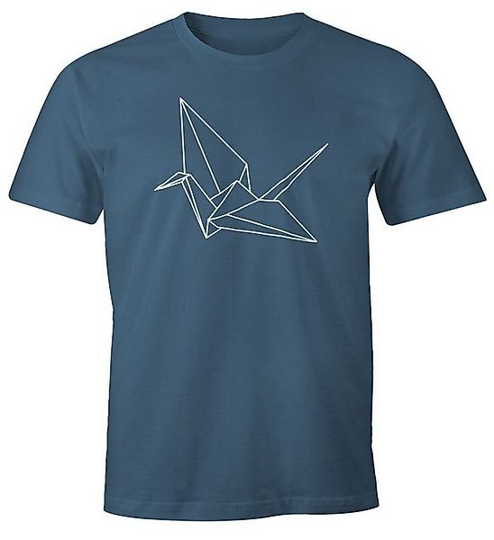 MoonWorks Print-Shirt Herren T-Shirt Origami Kranich Crane Vogel Bird Geome günstig online kaufen